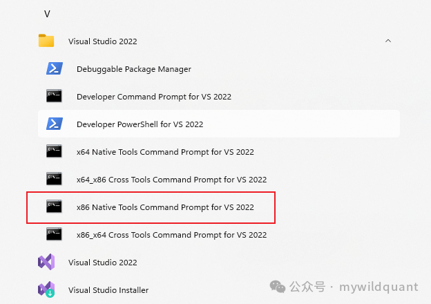x86 Native Tools Command Prompt for VS 2022